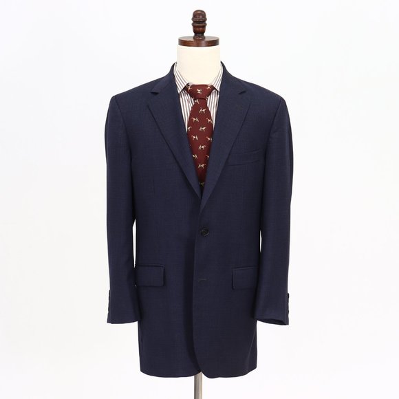 Brooks Brothers 40L Navy Check Two Button Wool Sport Coat Blazer Jacket … - Picture 1 of 11